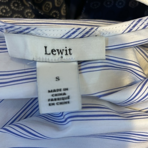 Lewit Blouse Cotton Blue Stripe NWT size S - Picture 5 of 6